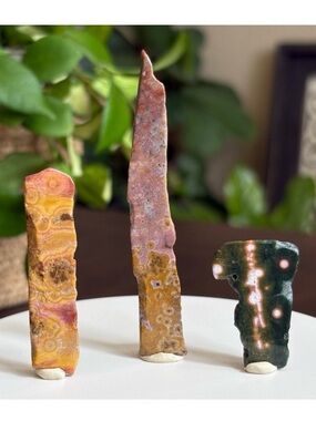 Ocean Jasper Crystal Small Pencil Slab Tumble Set of Three (OBJ - Sea Jasper)